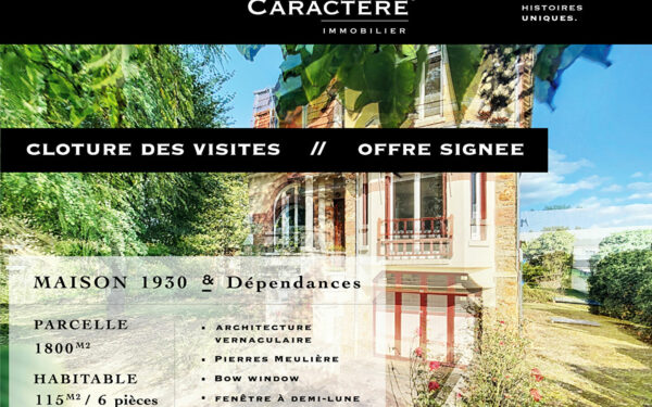 Elégante maison des années 30 & parcelle de 1877m2 dans une rue historique de Vernouillet